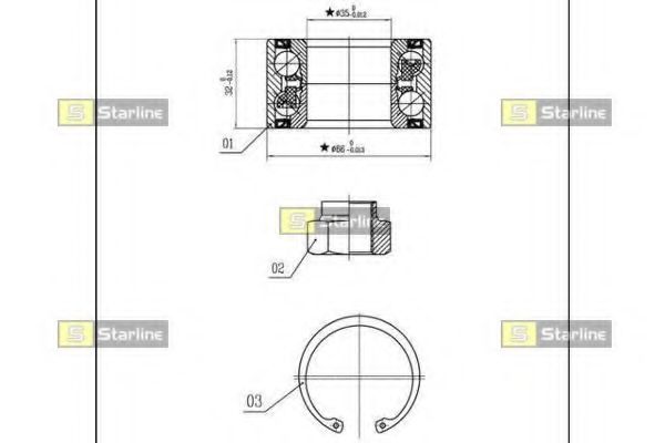 Підшипник маточини STARLINE LO 01327