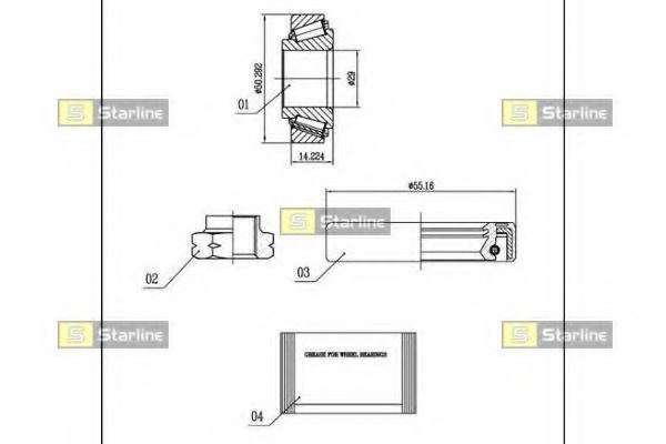 Підшипник маточини STARLINE LO 01333
