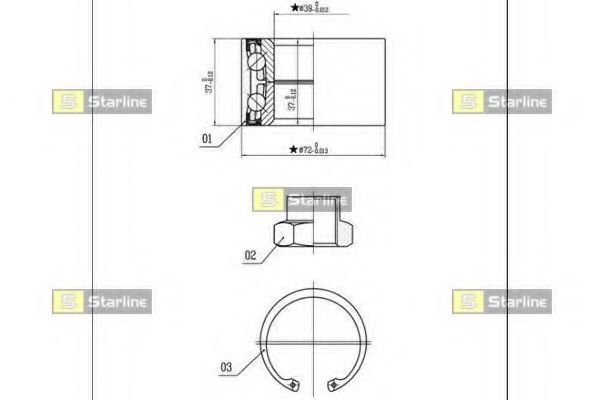 Підшипник маточини STARLINE LO 01432
