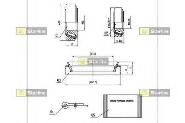 Підшипник маточини STARLINE LO 01465