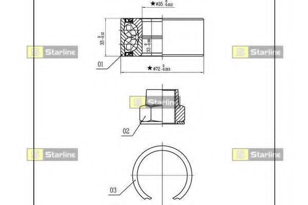 Підшипник маточини STARLINE LO 03414