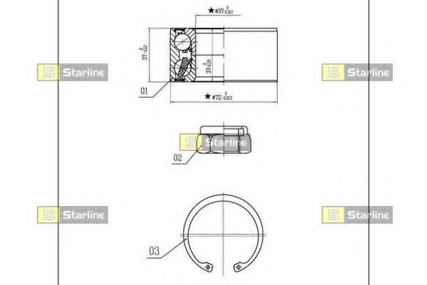 Підшипник маточини STARLINE LO 03554