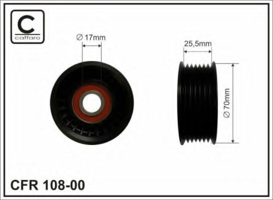 Натяжной ролик поликлинового ремня CAFFARO 108-00