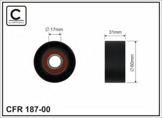 Натяжной ролик поликлинового ремня CAFFARO 187-00