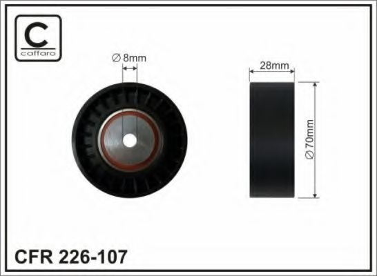 Направляющий / паразитный ролик  поликлинового ремня CAFFARO 226-107