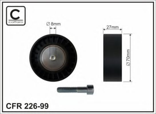 Направляющий / паразитный ролик поликлинового ремня CAFFARO 226-99