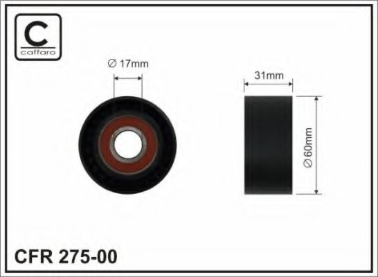 Натяжной ролик поликлинового ремня CAFFARO 275-00