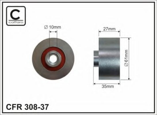 Направляющий / паразитный ролик  поликлинового ремня CAFFARO 308-37