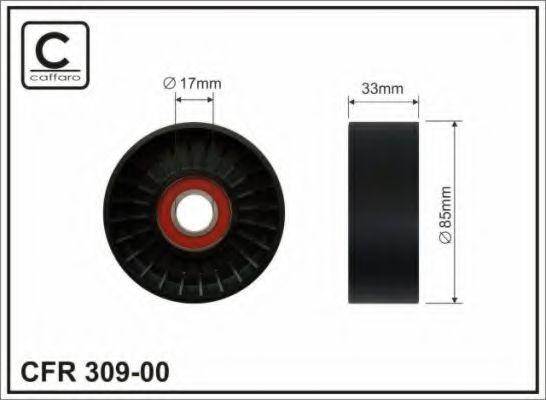 Направляющий / паразитный ролик  поликлинового ремня CAFFARO 309-00