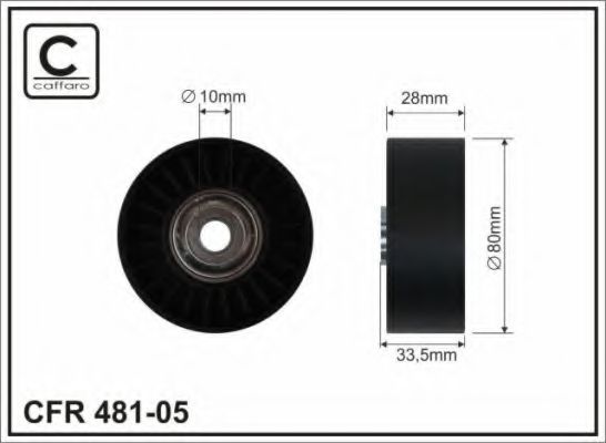 Направляющий / паразитный ролик  поликлинового ремня CAFFARO 481-05