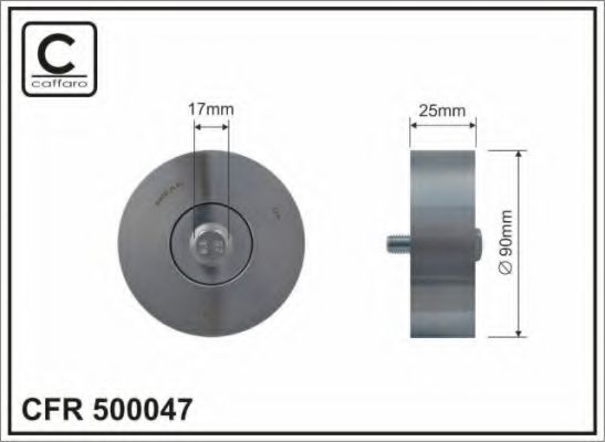 Направляющий / паразитный ролик  поликлинового ремня CAFFARO 500047