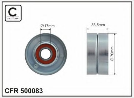 Натяжной ролик поликлинового ремня CAFFARO 500083