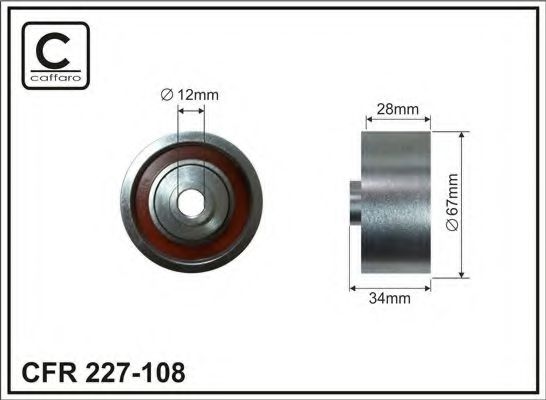 Направляющий / паразитный ролик поликлинового ремня CAFFARO 227-108