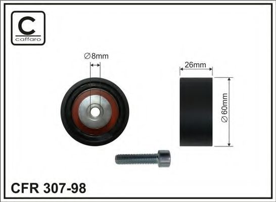 Направляющий / паразитный ролик  поликлинового ремня CAFFARO 307-98