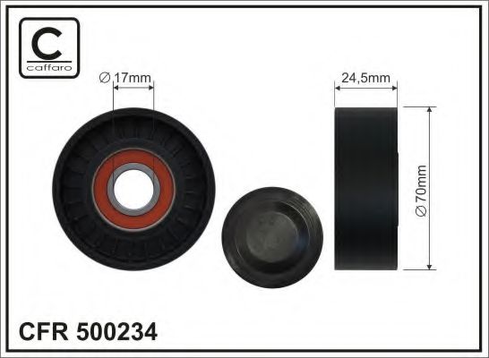 Натяжной ролик поликлинового ремня CAFFARO 500234
