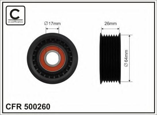 Натяжной ролик поликлинового ремня CAFFARO 500260