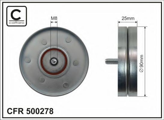 Направляющий / паразитный ролик  поликлинового ремня CAFFARO 500278