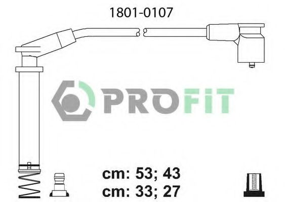 Комплект високовольтних проводів PROFIT 1801-0107