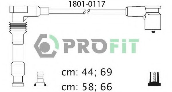 Комплект високовольтних проводів PROFIT 1801-0117