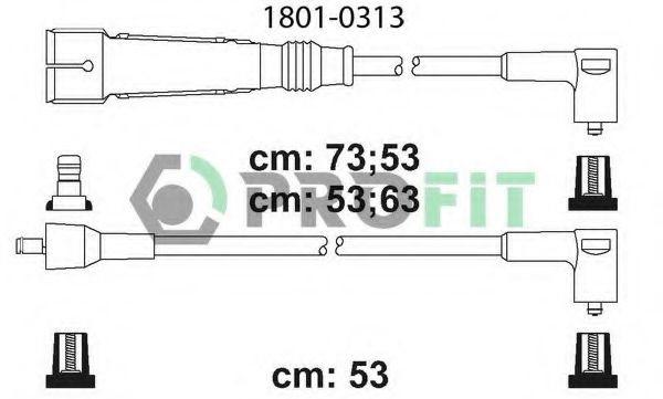Комплект високовольтних проводів PROFIT 1801-0313