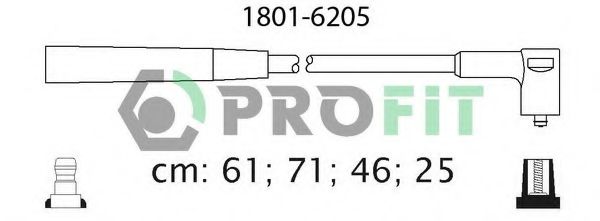 Комплект високовольтних проводів PROFIT 1801-6205