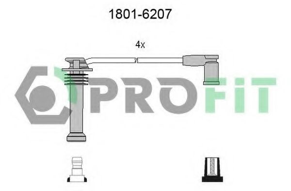 Комплект високовольтних проводів PROFIT 1801-6207