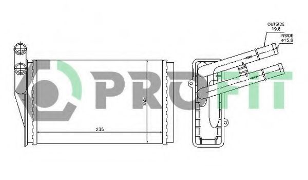 Радиатор отопителя PROFIT PR 0018N1