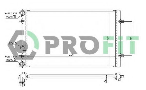 Радиатор, охлаждение двигателя PROFIT PR 9523A2