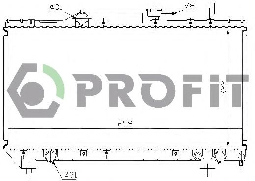 Радіатор, охолодження двигуна PROFIT PR 1837A1