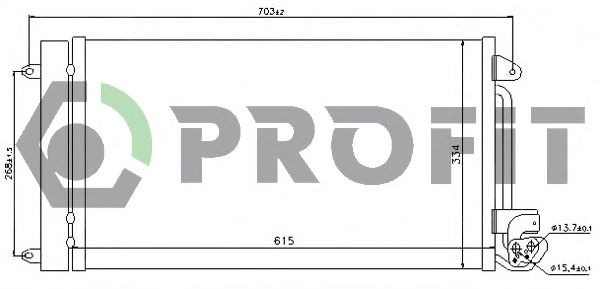 Радиатор кондиционера PROFIT PR 9575C1