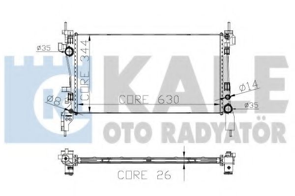 Радиатор, охлаждение двигателя KALE OTO RADYATÖR 308400