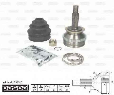 Комплект ШРУСов PASCAL G10561PC
