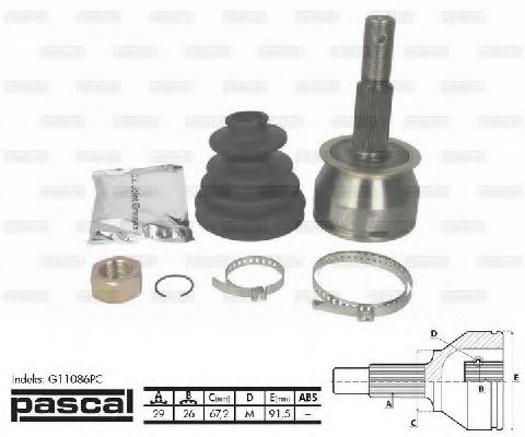 Комплект ШРУСов PASCAL G11086PC