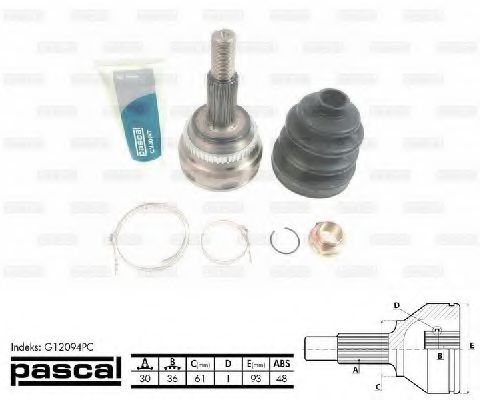 Комплект ШРУСов PASCAL G12094PC