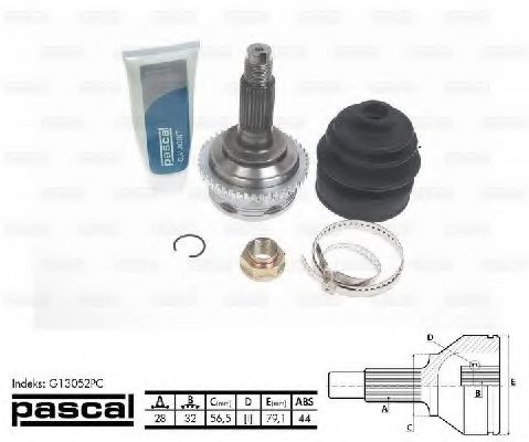 Комплект ШРУСов PASCAL G13052PC