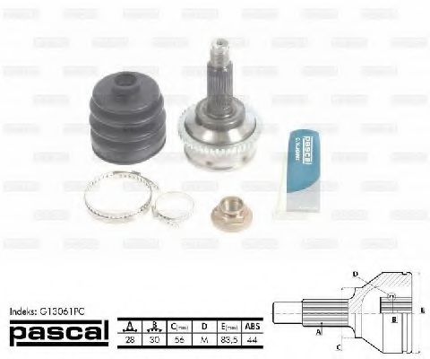 Комплект ШРУСов PASCAL G13061PC