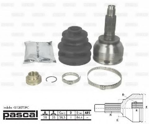 Комплект ШРУСов PASCAL G13070PC