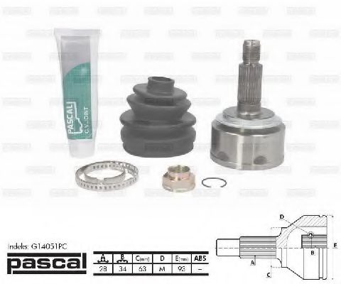 Комплект ШРУСов PASCAL G14051PC