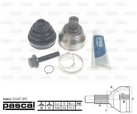 Комплект ШРУСов PASCAL G1A013PC