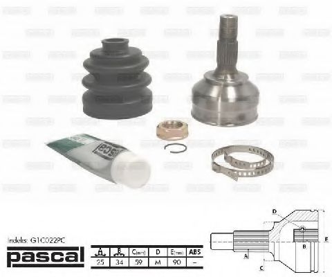Комплект ШРУСов PASCAL G1C022PC