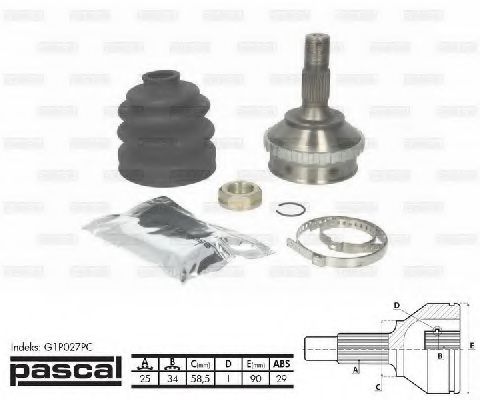 Комплект ШРУСов PASCAL G1P027PC