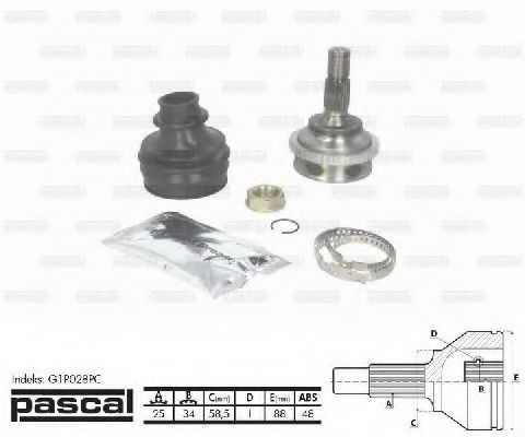 Комплект ШРУСов PASCAL G1P028PC