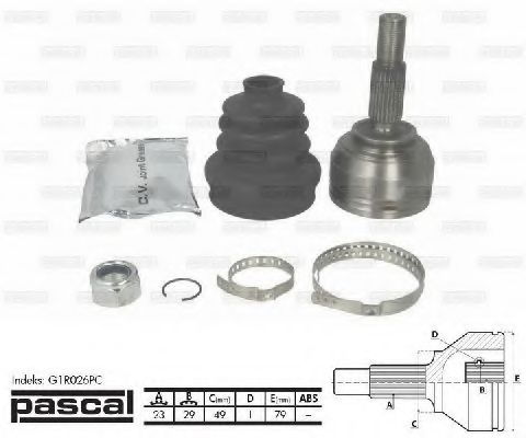 Комплект ШРУСов PASCAL G1R026PC