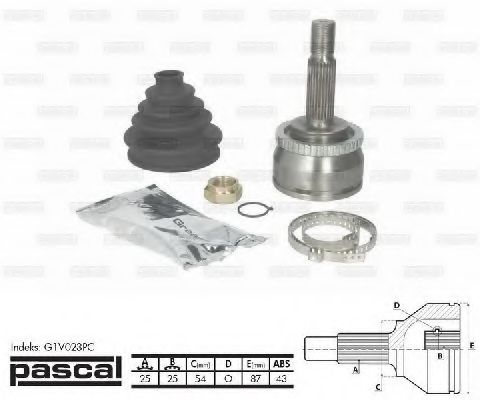 Комплект ШРУСов PASCAL G1V023PC