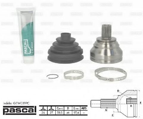 Комплект ШРУСов PASCAL G1W039PC