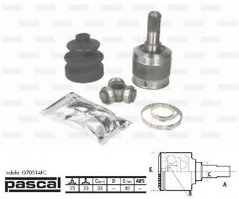 Комплект ШРУСов PASCAL G70514PC