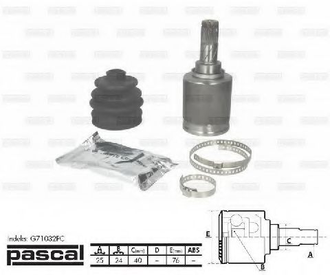 Комплект ШРУСов PASCAL G71032PC