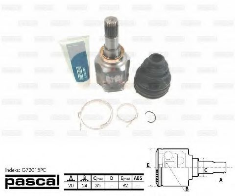 Комплект ШРУСов PASCAL G72015PC