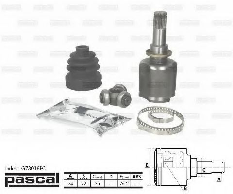 Комплект ШРУСов PASCAL G73018PC