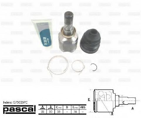 Комплект ШРУСов PASCAL G75025PC